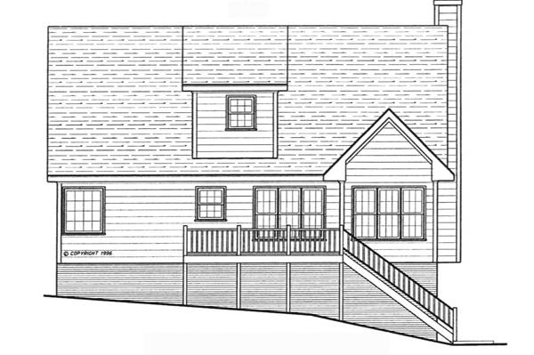 Rear Elevation image of Woodland House Plan